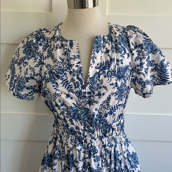 Anthropologie- Sumerset navy/ivory tiered maxi dress - Picture 5 of 11